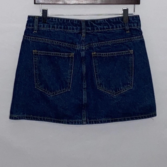 Momokrom Exposed Button Fly Denim Skirt - Size 8 - Picture 3 of 6